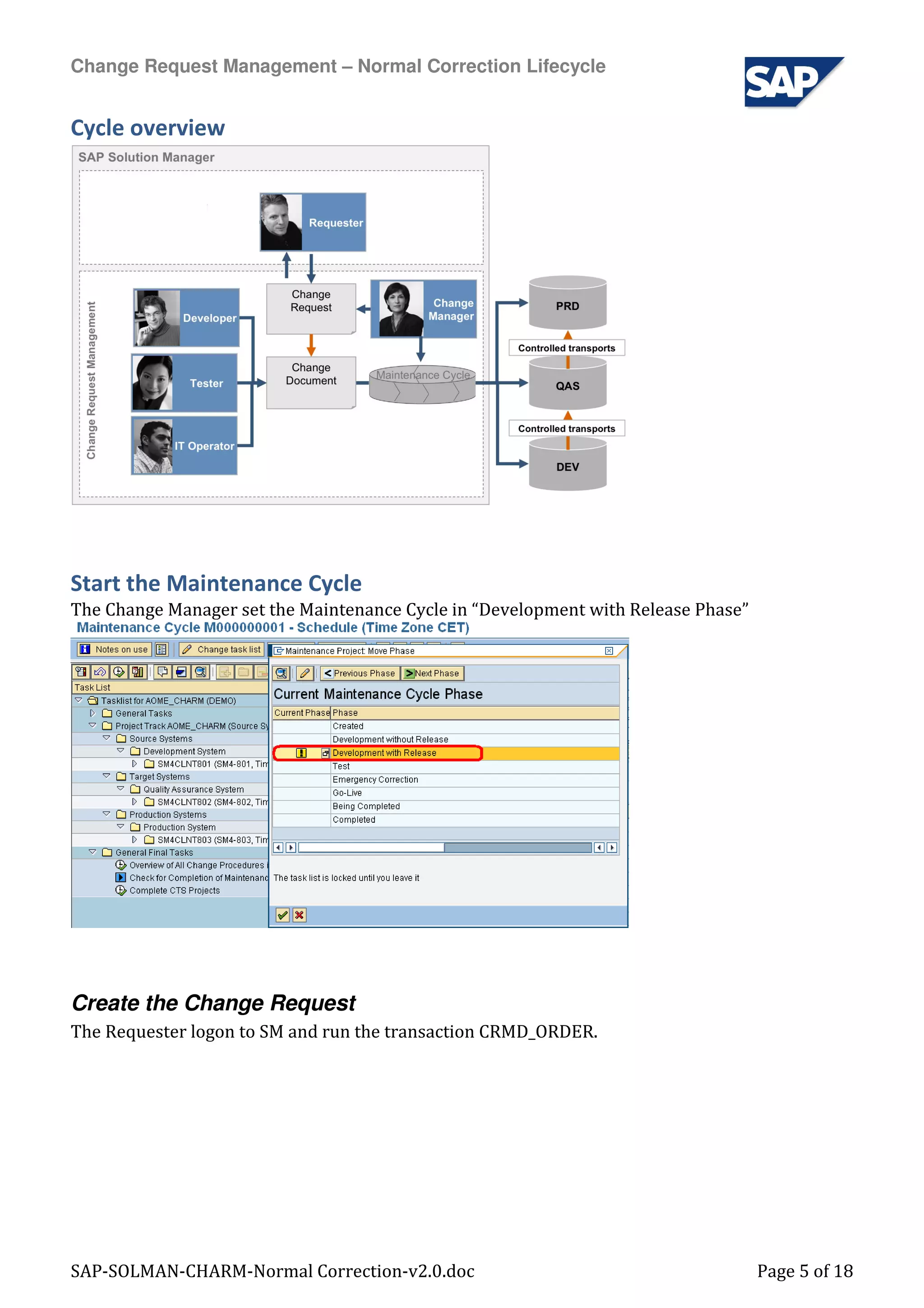 Sap Solman Charm Normal Correction