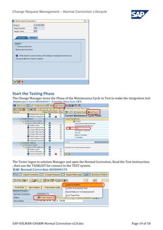 Sap Solman Charm Normal Correction | PDF