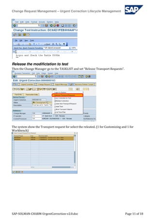 Sap Solution Manager - Charm Urgent Correction | PDF