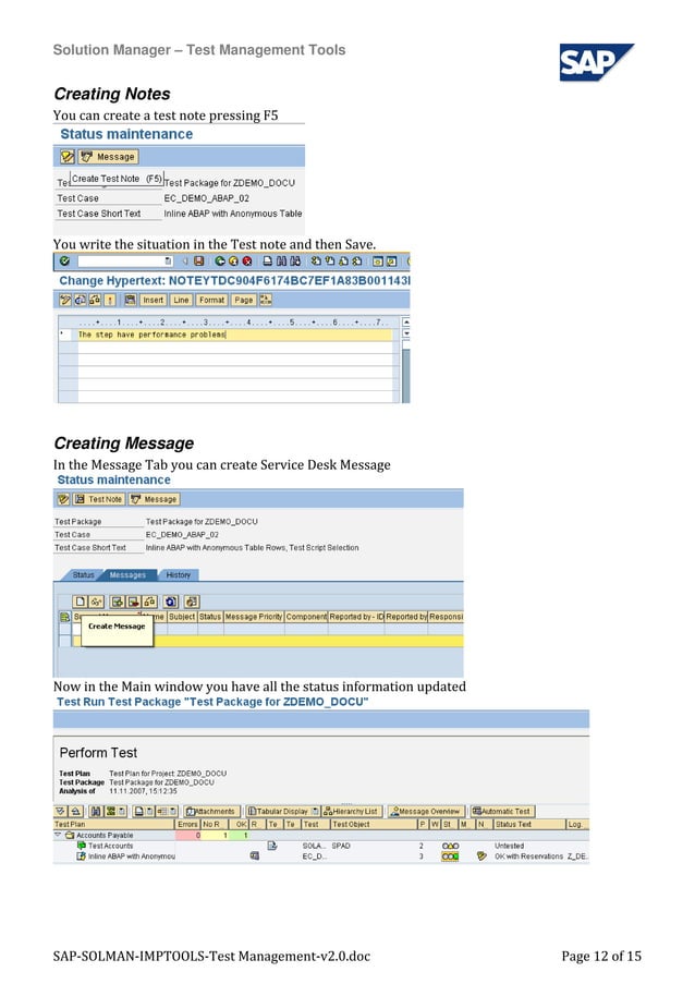 Sap Solman Imptools Test Management | PDF