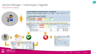 45
Porto - Lisbon - São Paulo - London
Execução Testes Integrados
Solution Manager – Implantação / Upgrade
 