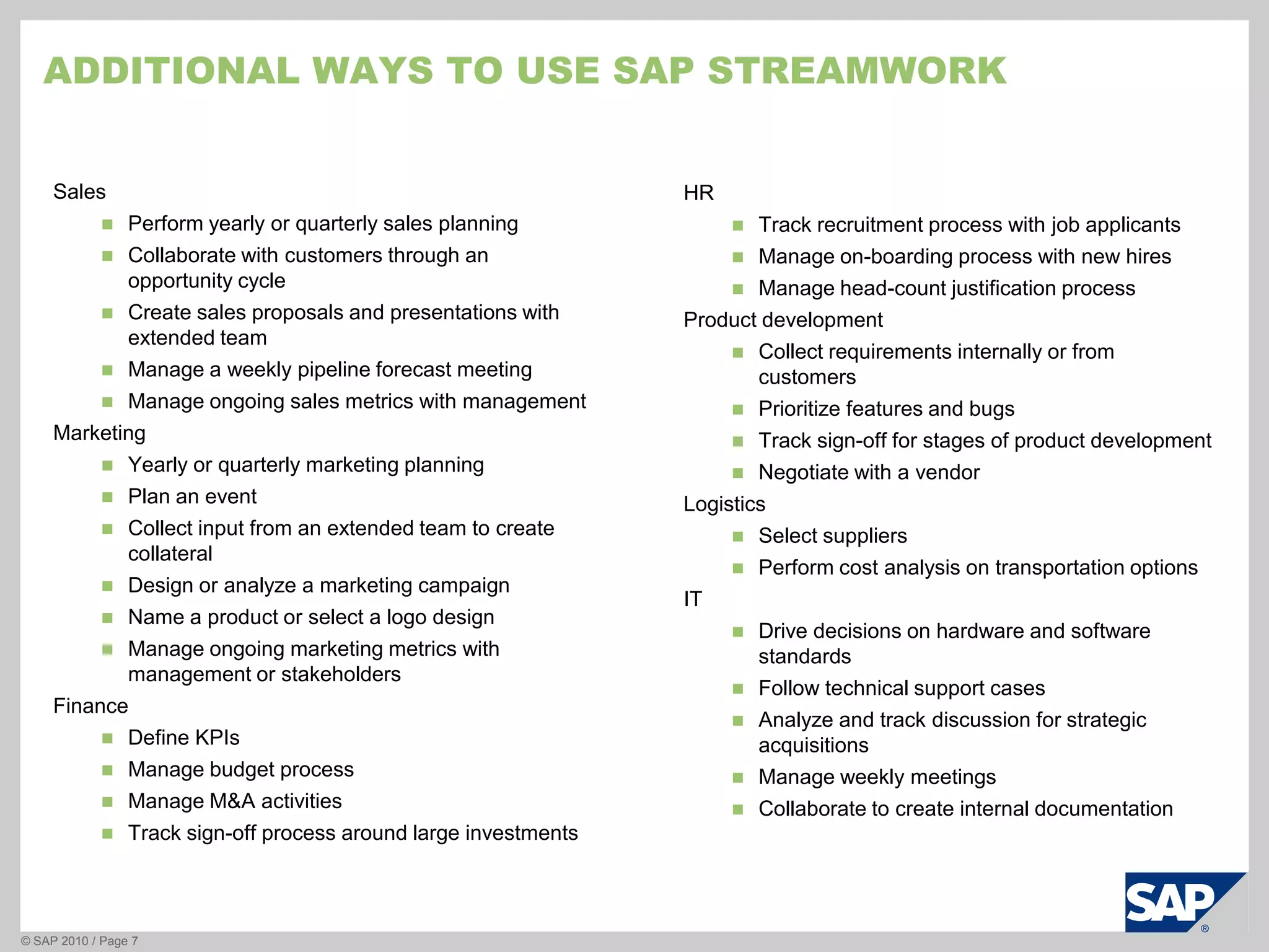 Collect and compare alternatives