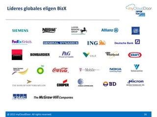 @ 2013 myCloudDoor. All rights reserved. 16
Líderes globales eligen BizX
 