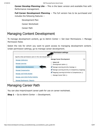 Sap success factors quick guide | PDF