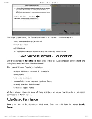 Sap success factors quick guide | PDF