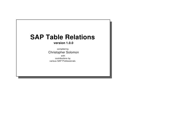 Sap table relation