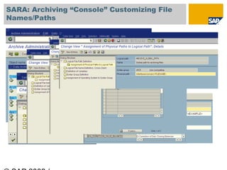 SARA: Archiving “Console” Customizing File
Names/Paths
 