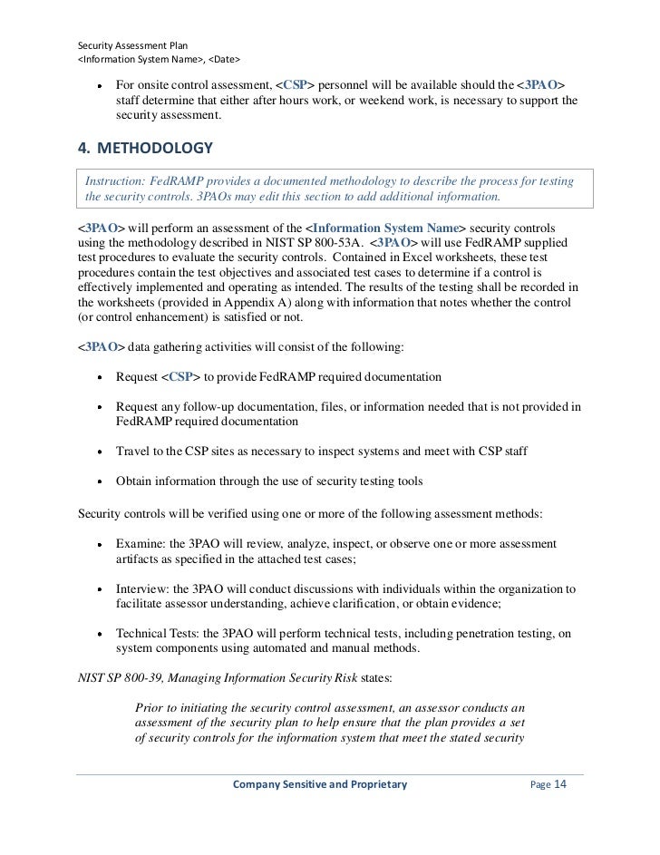 security assessment plan template