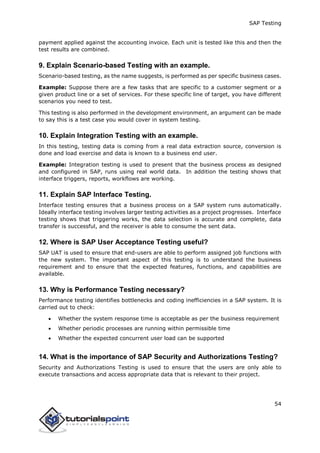 Sap testing tutorial | PDF