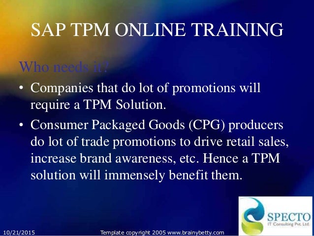 Sap trade promotion management online training
