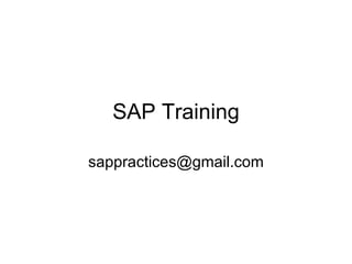 SAP Training [email_address] 