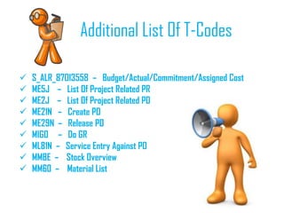 Po Material Project SAP Training ( PS , Material PR , Service PR ,Cost Planning , Budgeting ...
