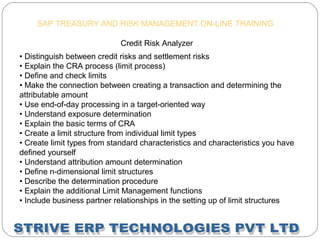 Cra Risk Categorisation Sap treasury and risk management online training | PPT