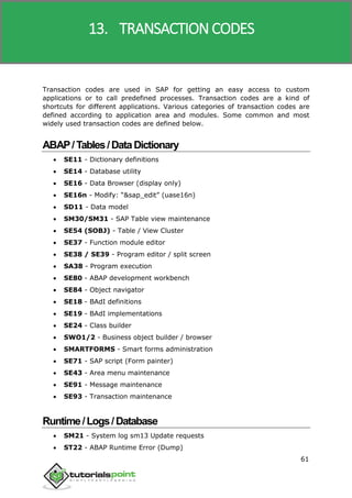 Sap tutorial | PDF