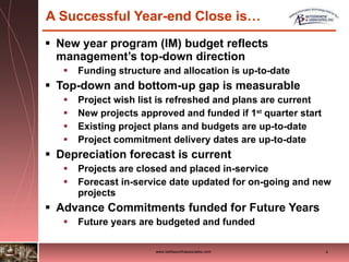 Presenting Closing The Year with SAP's Project System & Investment ...