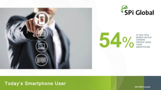 54%
Today’s Smartphone User

OF MULTIPLE
MOBILE DEVICE
OWNERS
PREFER USING
THEIR
SMARTPHONE

 
