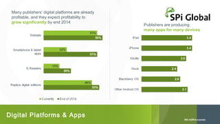 Many publishers’ digital platforms are already
profitable, and they expect profitability to
grow significantly by end 2014

Digital Platforms & Apps

Publishers are producing
many apps for many devices

 