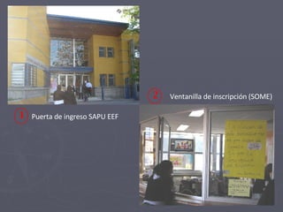 Puerta de ingreso SAPU EEF Ventanilla de inscripción (SOME) 1 2 