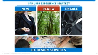 17© 2013 SAP AG or an SAP affiliate company. All rights reserved.
ENABLENEW RENEW
UX DESIGN SERVICES
SAP USER EXPERIENCE STRATEGY
 