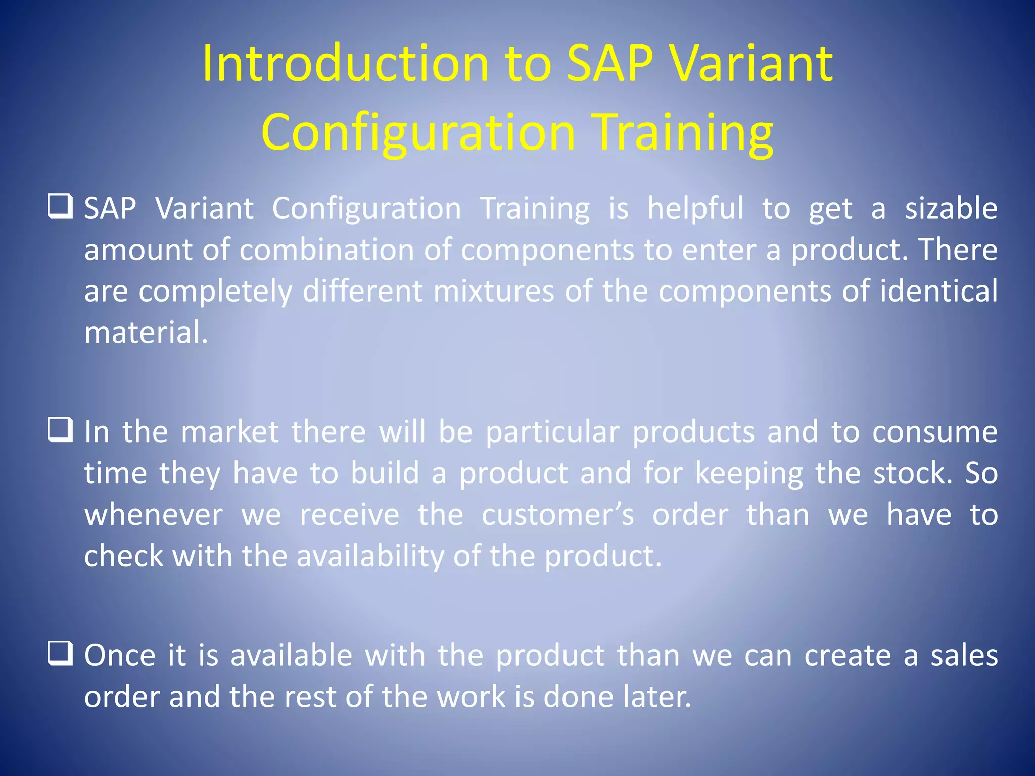 Sap variant configuation training | PPTX