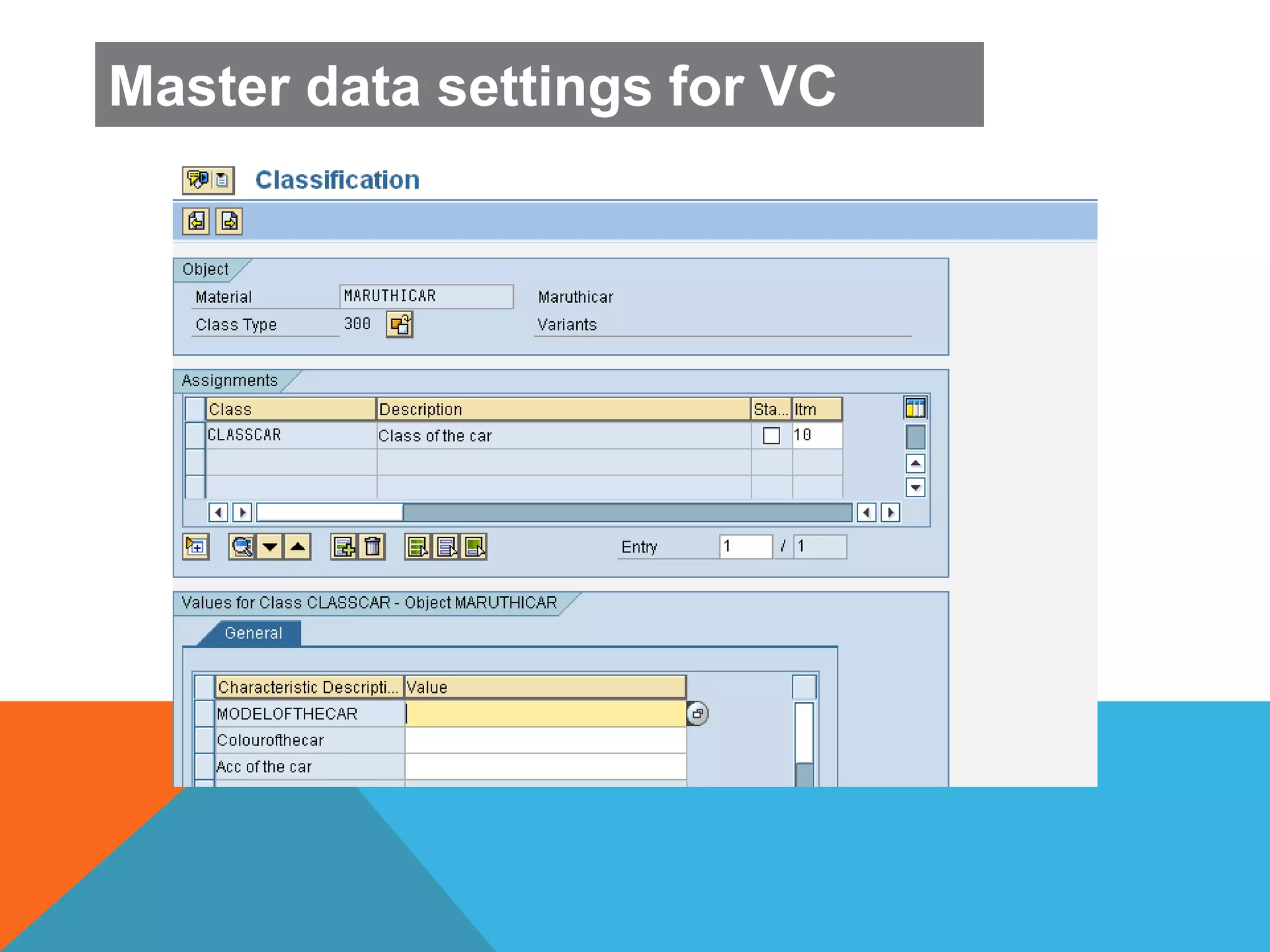 Master data settings for VC
 