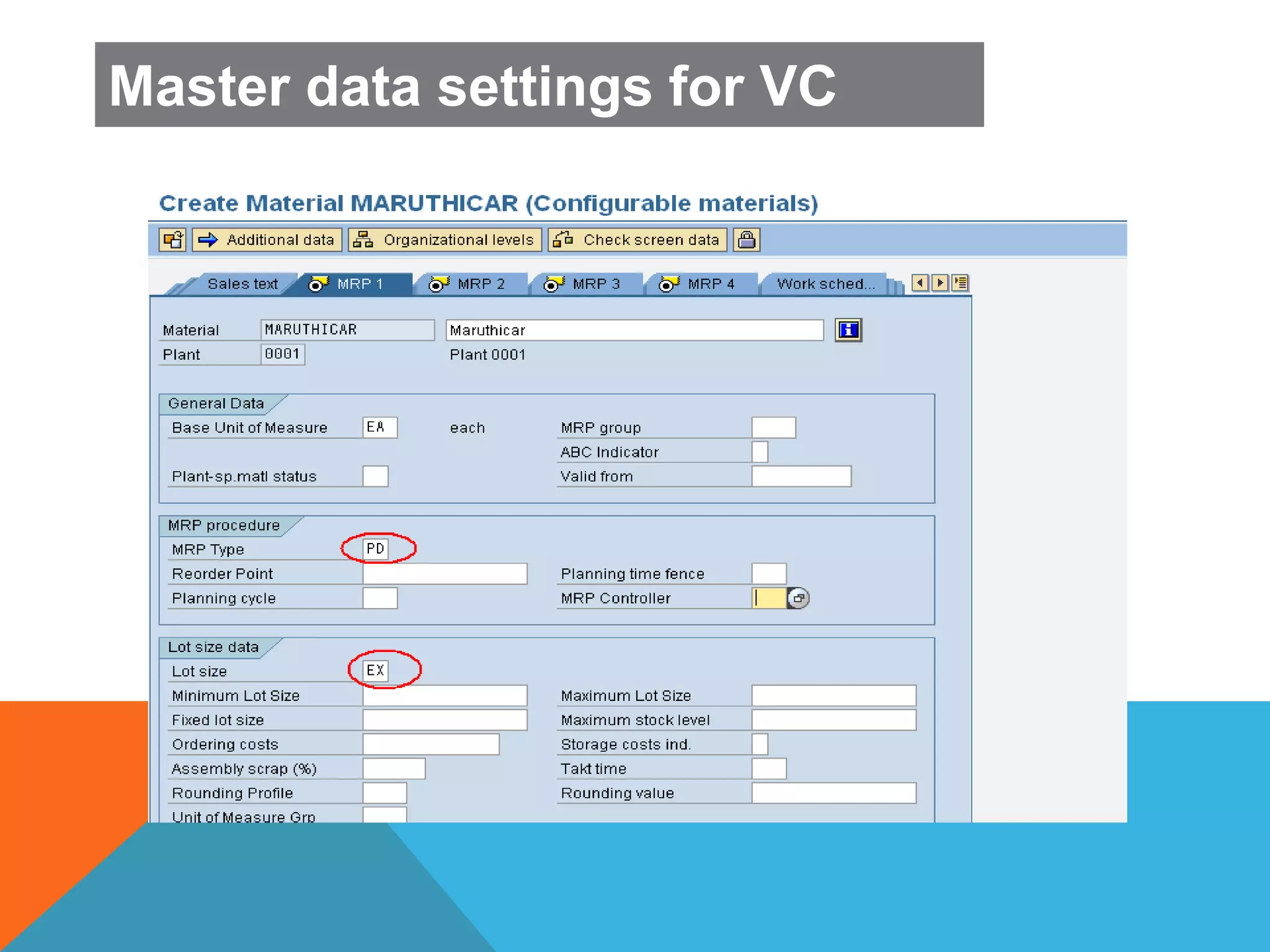 Master data settings for VC
 