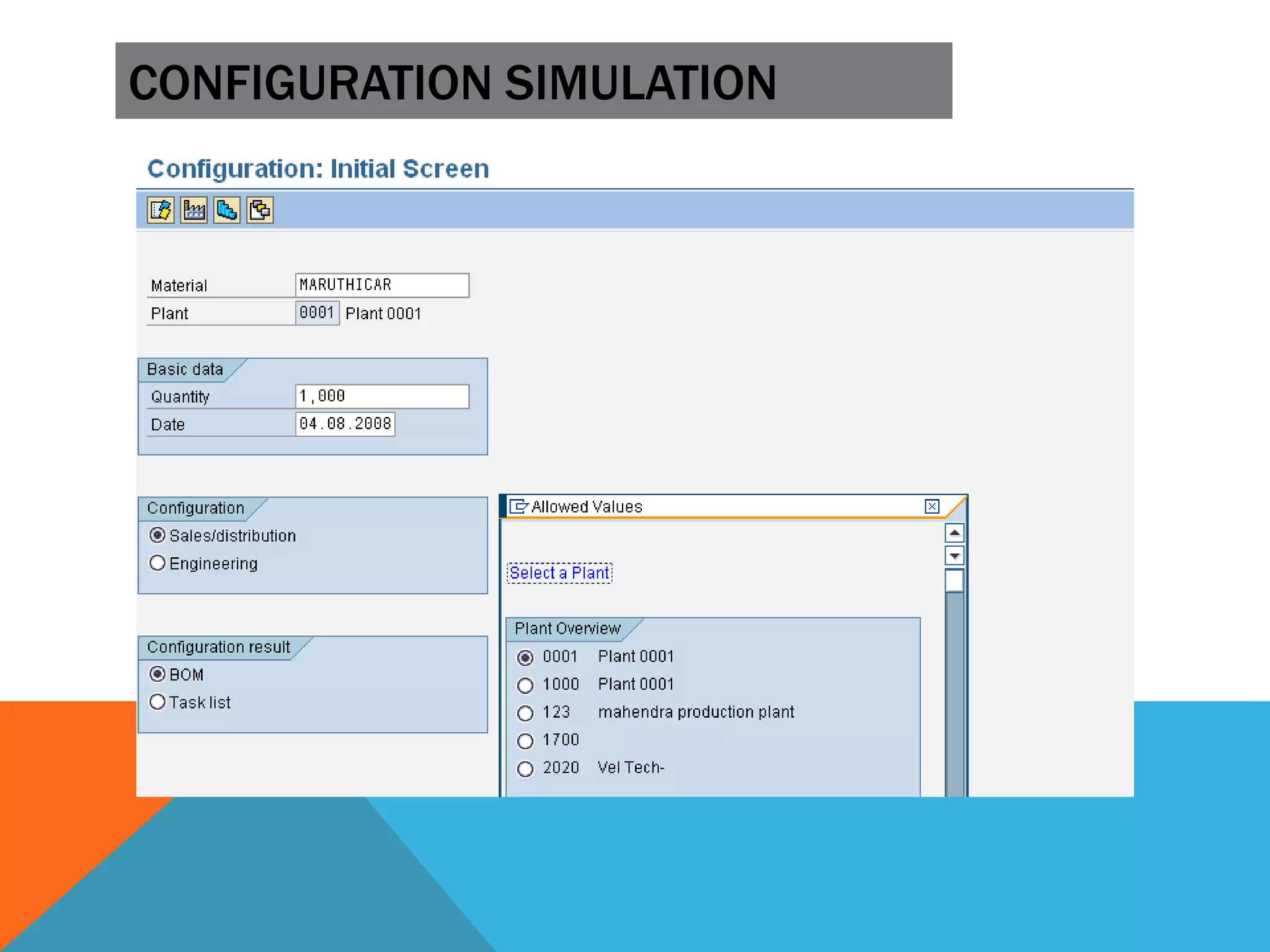 CONFIGURATION SIMULATION
 
