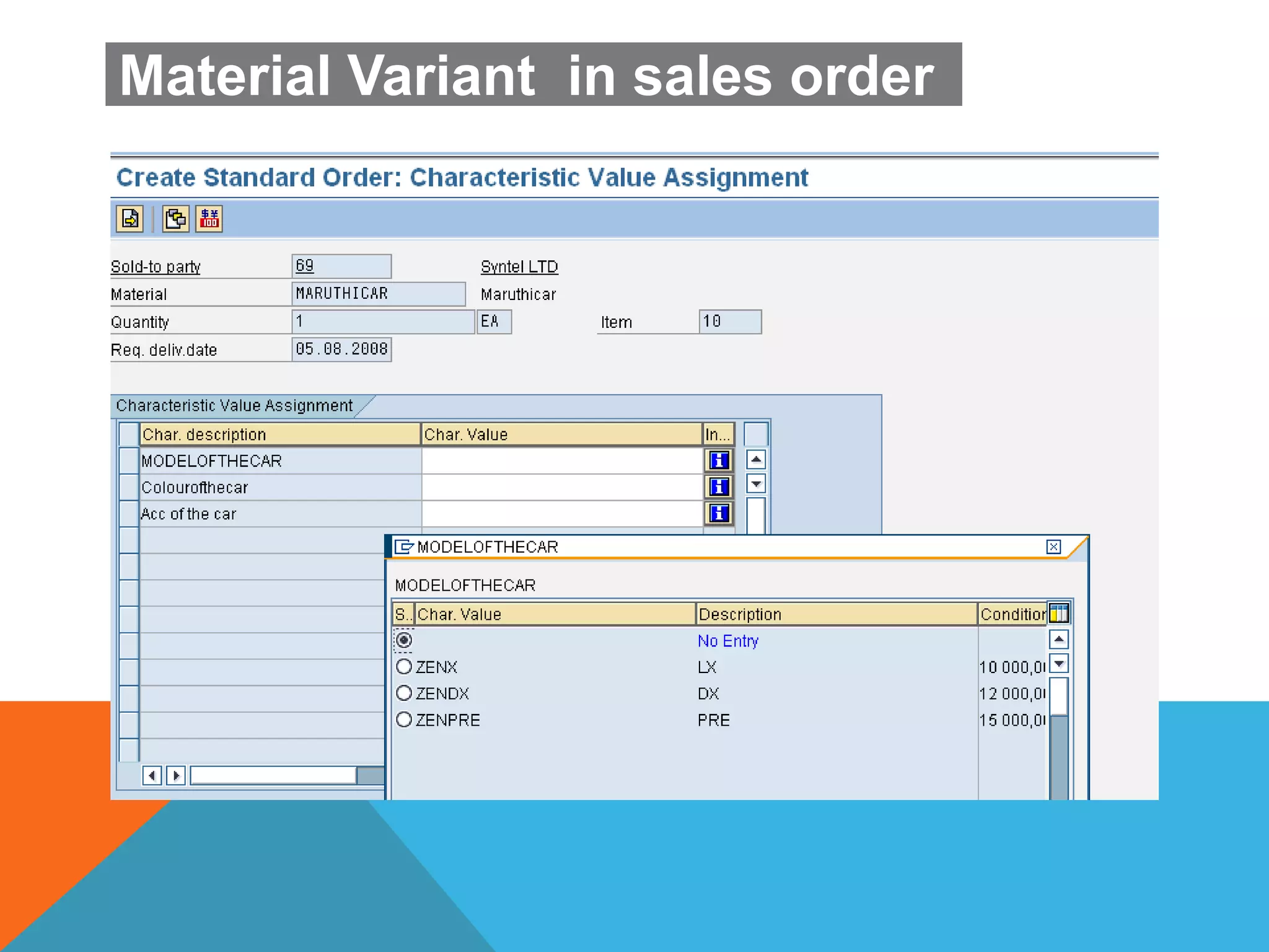 Material Variant in sales order
 