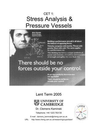 Stress Analysis & Pressure Vessels | PDF