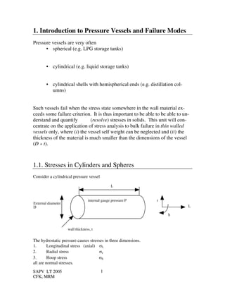 Stress Analysis & Pressure Vessels | PDF