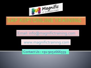 www.magnifictraining.com
Contact Us : +91-9052666559
Email: info@magnifictraining.com
 