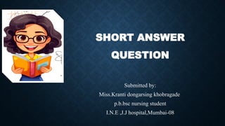 Formulation of short answer questions ppt o | PPTX