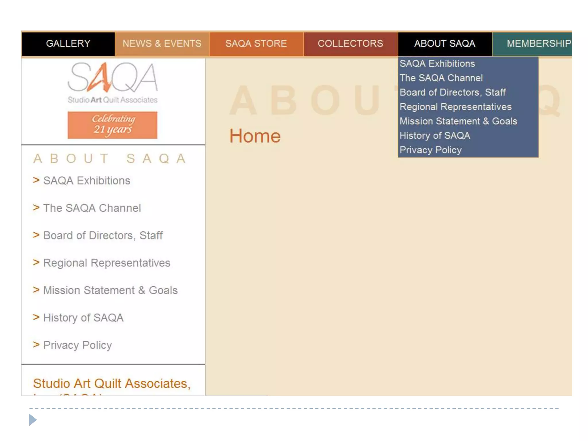 Artwork represented in SAQA PortfolioSTUDENT MEMBER:  1 Year $30 - Same benefits as Active Membership.