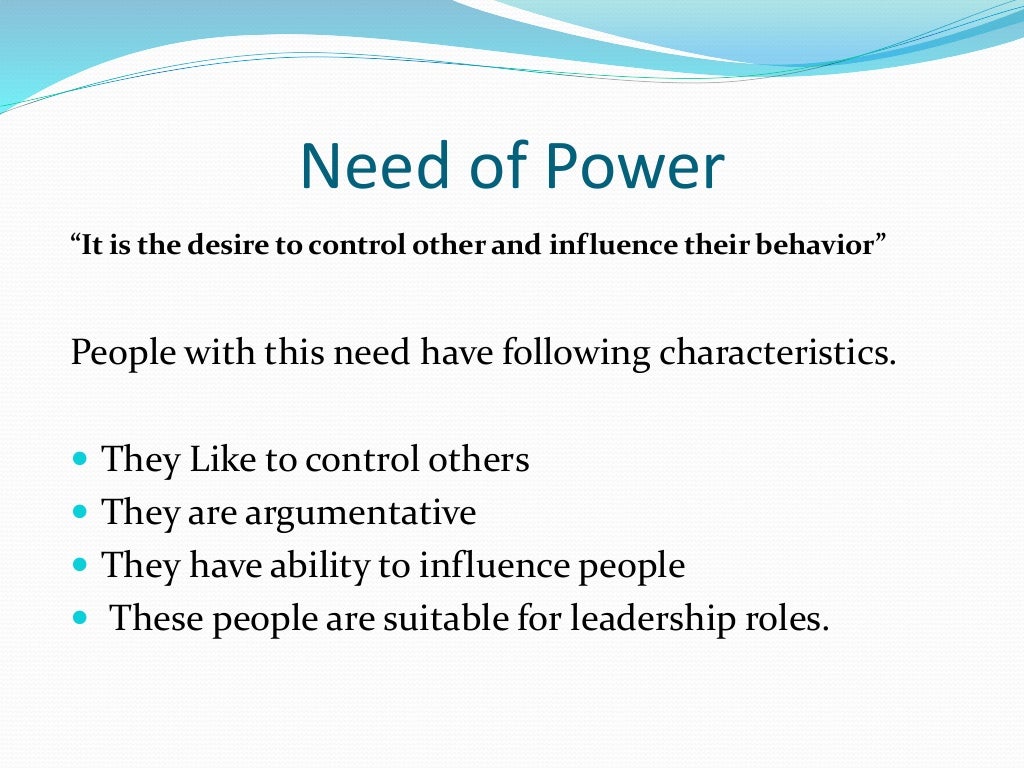 McClelland’s Human Motivation Theory