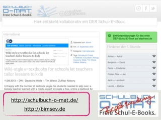 http://schulbuch-o-mat.de/ 
http://bimsev.de 
 