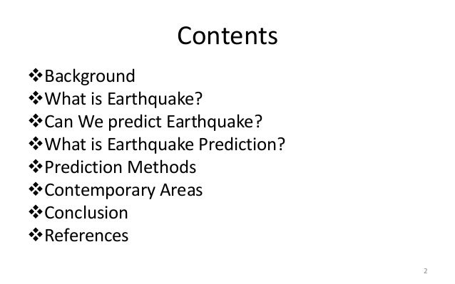 Can we predict earthquakes?