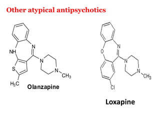 Other atypical antipsychotics




         N
NH
             N
 S               N
                     CH3
 H3 C
        Olanzapine

                            Loxapine
 