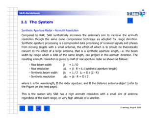 Sar Rar Modulation A SAR imaging guidebook for enginering and tecnical | PDF