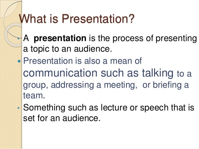 presentation rules
