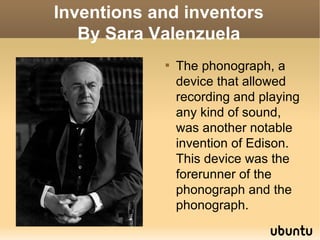 Inventions and inventors By Sara Valenzuela ,[object Object]