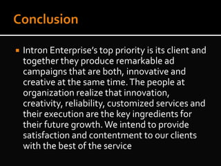 Intron Enterprise - Business Report