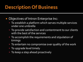 Intron Enterprise - Business Report