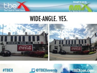 WIDE. Think this would be super helpful for 
buildings, areas where you want to fit a 
little more in the frame. This is regular vs. 
wide-angle. 
 