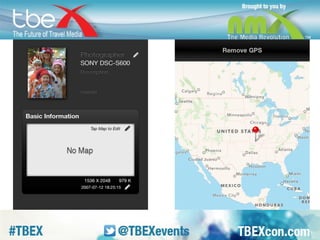 EX of EXIF-FI. You just open your picture, 
and drop a pin where you were when you 
took it. Then, when you post your picture to 
instagram etc., it will come up with the 
correct choices for that location. 
 