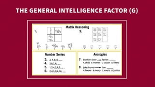The General Intelligence Factor (G)
 