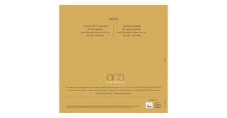 MAKindia.com
CREDITS
Architect &
Mr. Nitin Waghmare
Fourth Dimension Architects Pvt. Ltd.
Ph.: 020 - 4100 0999
R.C.C. Consultant Landscape Consultant
Mrs. Aparna Waghmare
Fourth Dimension Architects Pvt. Ltd.
Ph.: 020 - 4100 0999
Site Address: Chakan-Talegaon Road, Kharabwadi, Near NAFED Compound, Chakan, Pune - 410 501. Ph.: 97660 55555, 97660 66666, 99750 39993
Corporate Office: Block No. II, 1st Floor, A-wing, Narayan Plaza, Connaught Place, CIDCO, Aurangabad. Ph.: 0240 2481519/20 Fax: 0240 2481518
Email: sales@saracity.net | Website: www.saracity.net
Note: This brochure is purely conceptual and not a legal offering, nor will be part of the agreement. number of floors and number of units may be revised.
Developer reserves the rights to amend the layout, plans, elevation, color schemes, specification, amenities, etc without any prior notice.
*Terms&ConditionsApply.
 