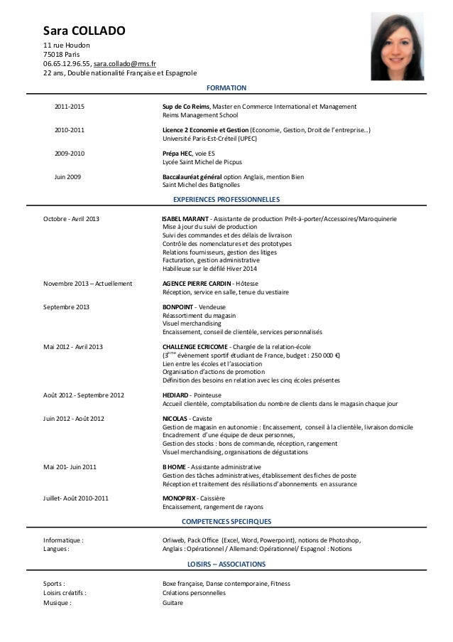 sara collado curriculum vitae 1 638