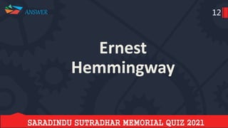 Saradindu sutradhar memorial quiz final 2021 