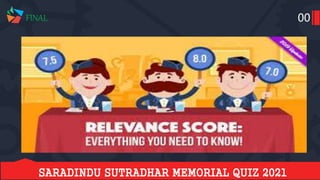 Saradindu sutradhar memorial quiz final 2021 