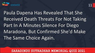 Saradindu sutradhar memorial quiz final 2021 